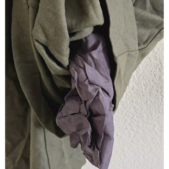 Ballsey Tomorrowland Overalls Wool EU 34 US Sz Small Wide-Leg Olive Green Lined - Picture 6 of 10